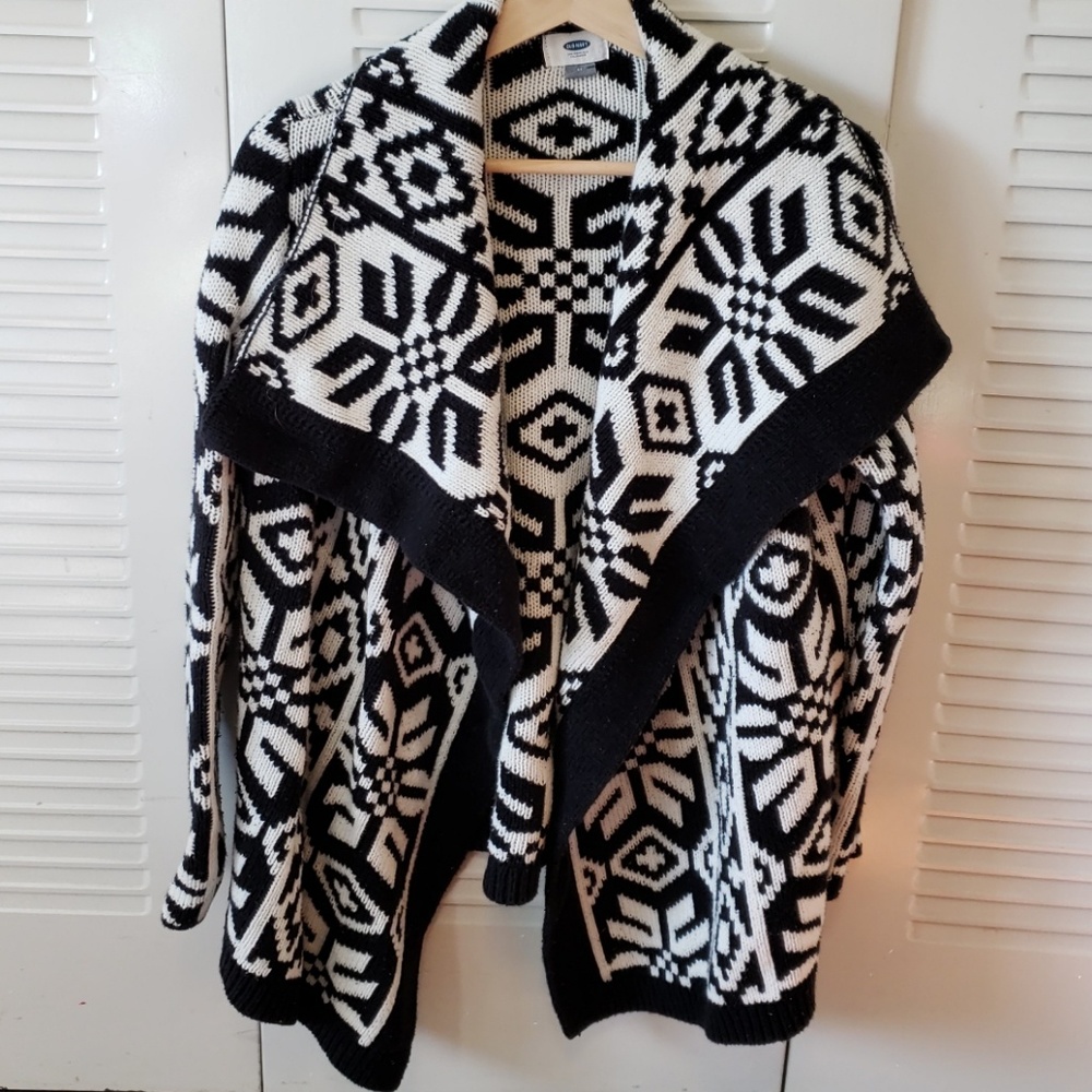 Tribal print open cardigan